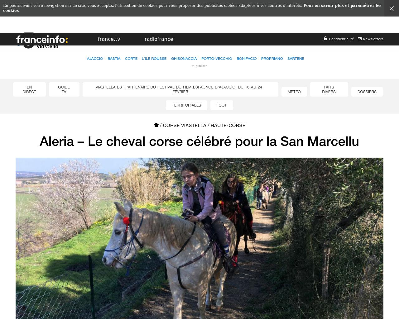 28/01/2018 : Le cheval corse célébré pour la San Marcellu