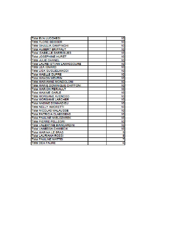 Classement 2010 du circuit des courses d'endurance corses