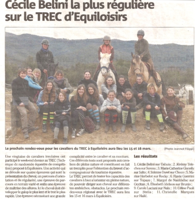 Technique de Randonnée Equestre à Corte