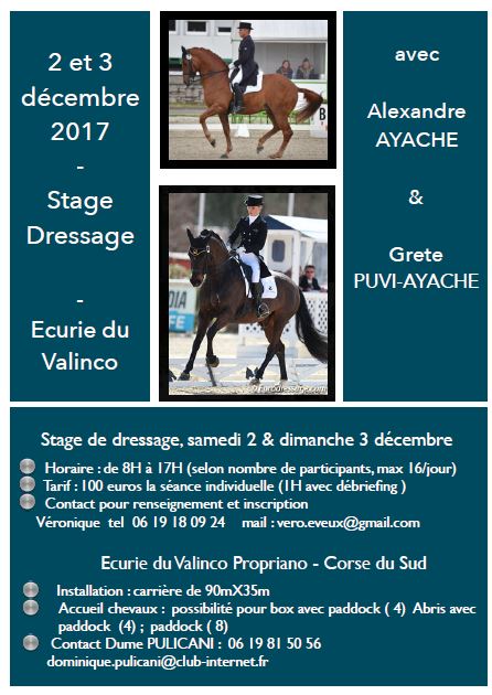 Stage Dressage Ecurie du Valinco Stage Dressage Ecurie du Valinco