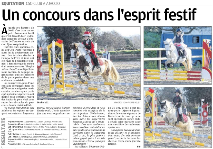 CSO Club - 23 décembre 2018 - Ajaccio Equitation