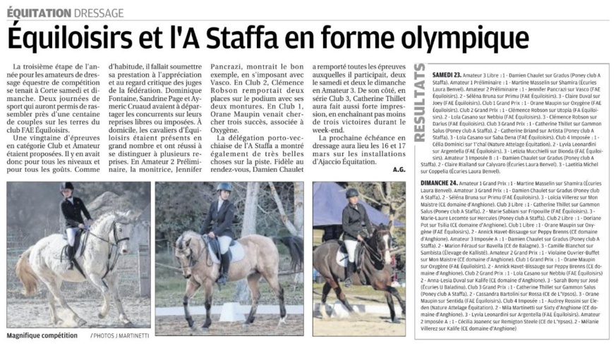 Dressage - 23 et 24 février 2019 - Equiloisirs FAE Dressage - 23 et 24 février 2019 - Equiloisirs FAE