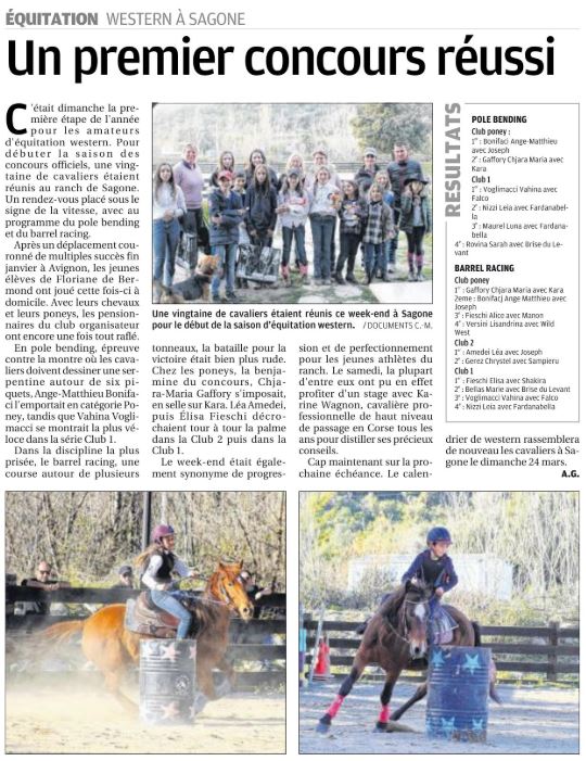 Concours Western - 3 mars 2019 - Sagone Concours Western - 3 mars 2019 - Sagone