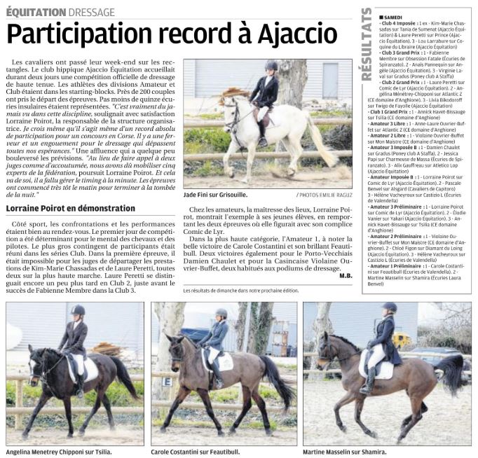 Concours Dressage - 16 et 17 mars 2019 - Ajaccio Equitation