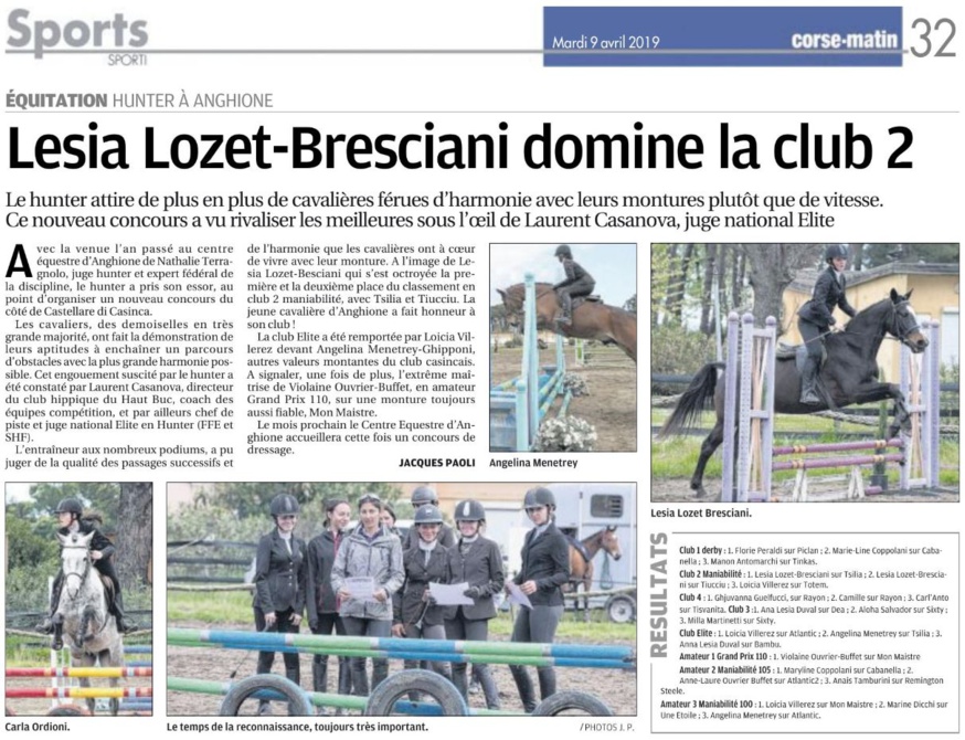 Concours Hunter - 6 et 7 avril 2019 - Folelli
