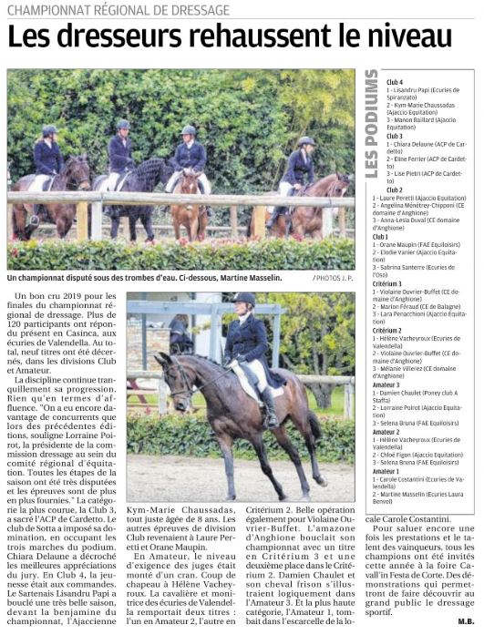 Championnat Régional de Dressage - 25 et 26 mai 2019 - écurie de Valendella