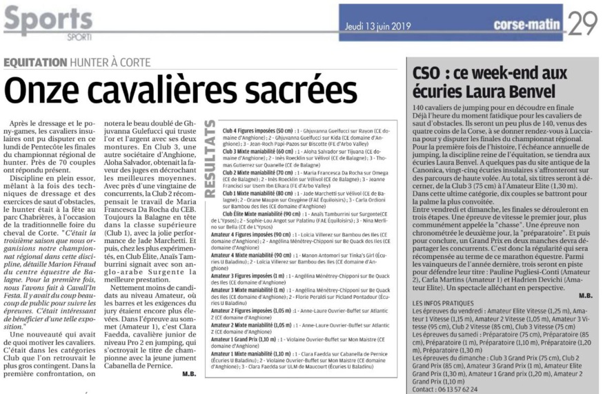 Championnat Régional de Hunter - 10 juin 2019 - Cavall'in Festa Championnat Régional de Hunter - 10 juin 2019 - Cavall'in Festa