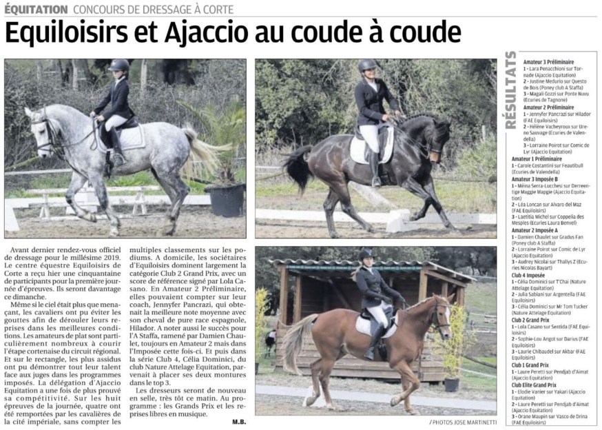 Concours Dressage - 9 et 10 novembre 2019 - Equiloisirs FAE