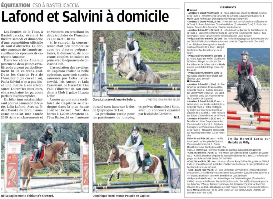 CSO - 16 et 17 novembre 2019 - écuries de la Tour - Bastelicaccia CSO - 16 et 17 novembre 2019 - écuries de la Tour - Bastelicaccia