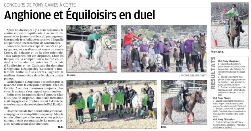 Pony-Games - 2 février 2020 - Equiloisirs FAE - Corte Pony-Games - 2 février 2020 - Equiloisirs FAE - Corte