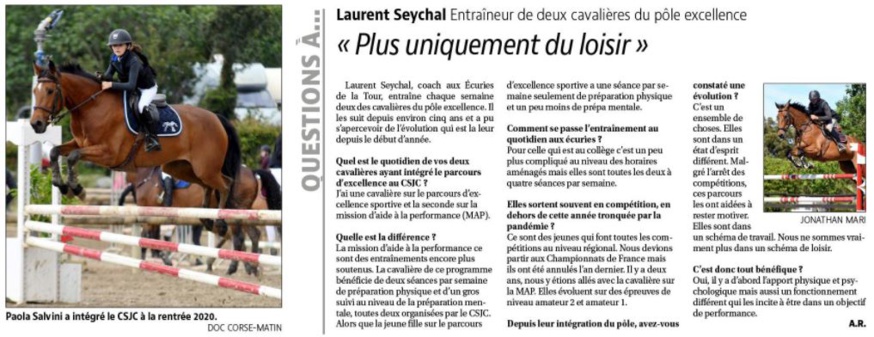 Article Corse Matin du 29 mars 2021