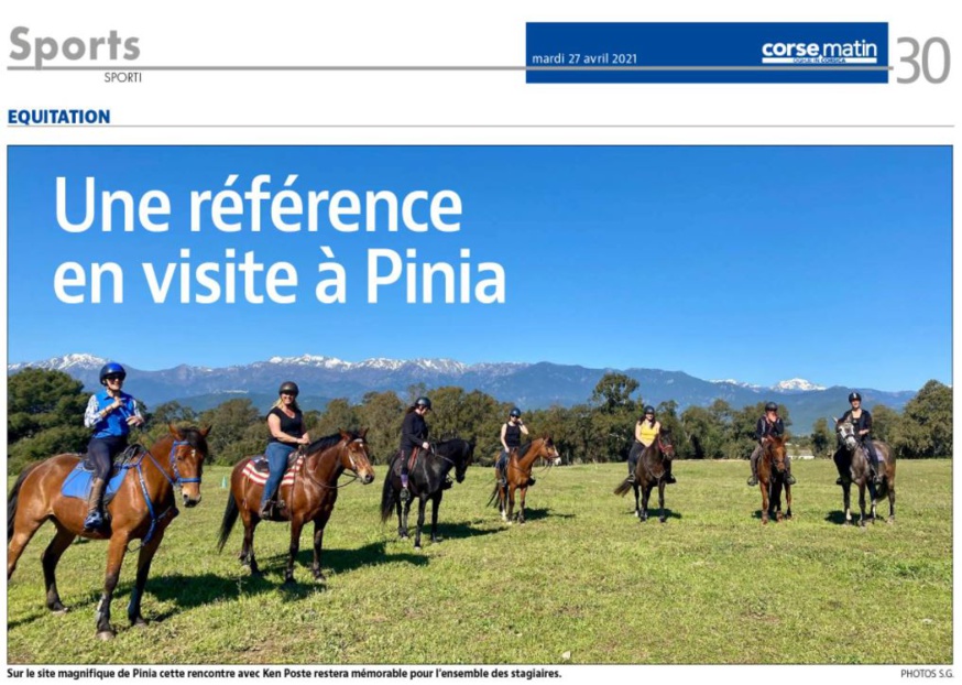 Article Corse Matin du 27 avril 2021