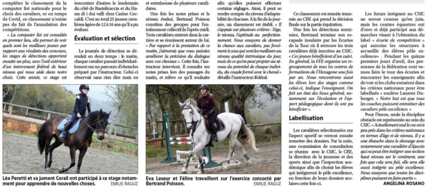 Article Corse Matin du 04 mai 2021