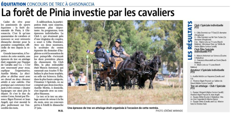 Article Corse Matin du 17 juin 2021