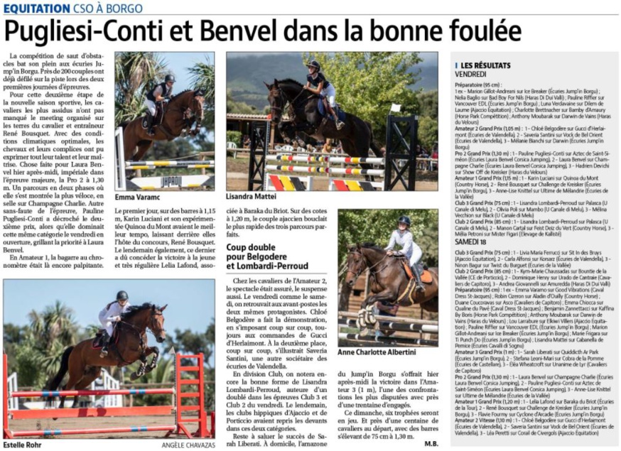 Article Corse Matin du 19 septembre 2021