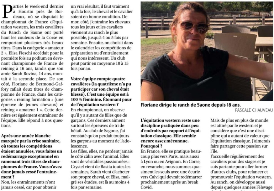 Article Corse Matin du 14 octobre 2021