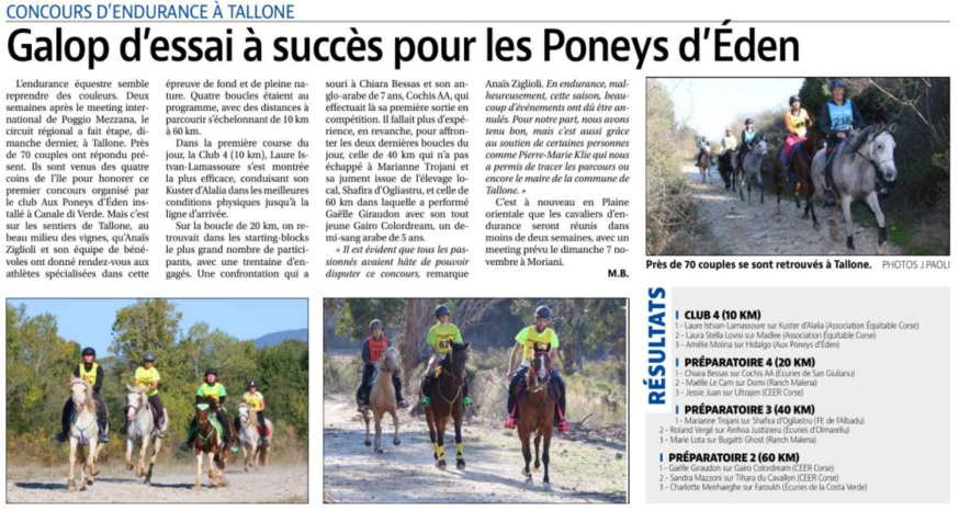 Articles Corse Matin du 19 octobre 2021