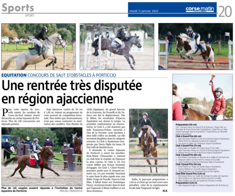 Articles Corse Matin du 11 janvier 2022 Articles Corse Matin du 11 janvier 2022