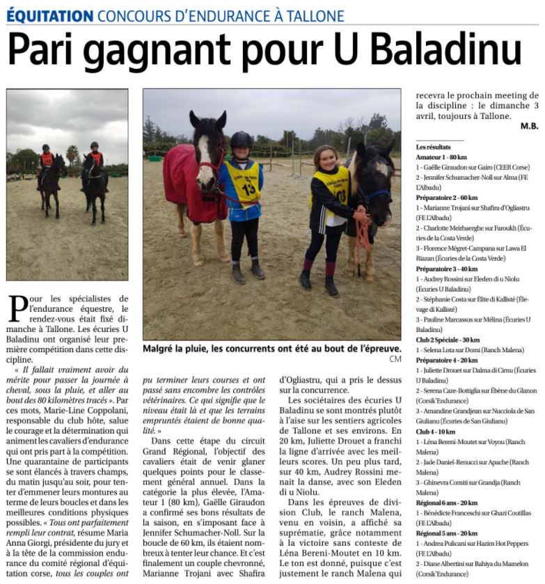 Articles Corse Matin du 16 mars 2022