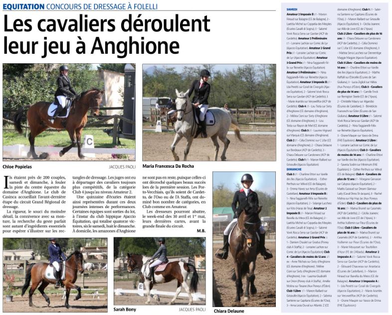 Article Corse Matin du 14 avril 2022