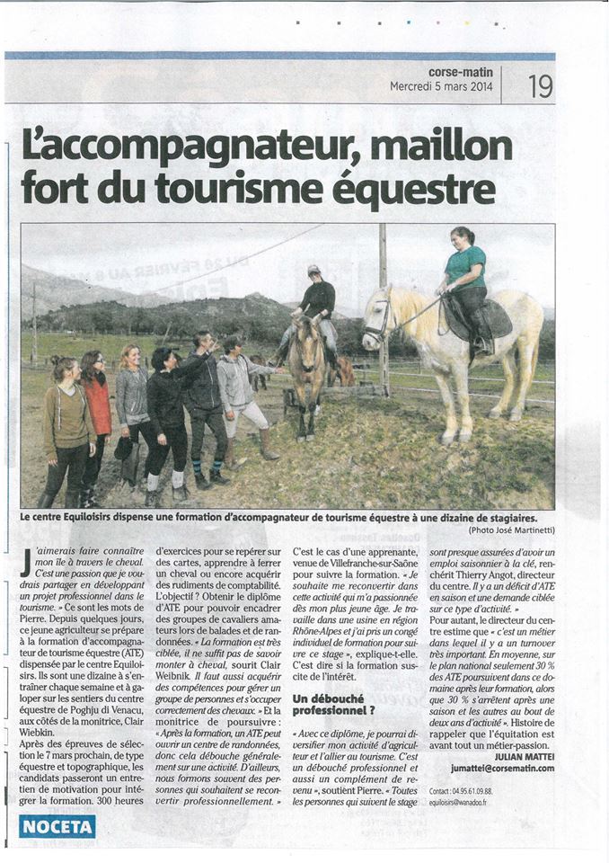 Formation Accompagnateur de Tourisme Equestre