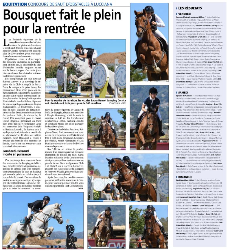 Article Corse Matin du 21 septembre 2022