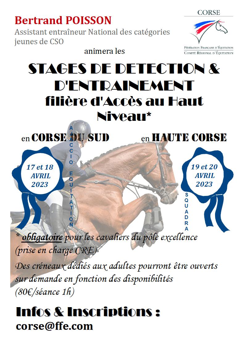 Stages de détection et d'entraînement filière d'accès Haut Niveau Stages de détection et d'entraînement filière d'accès Haut Niveau