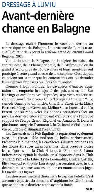 Articles Corse Matin du 3 mai 2023 Articles Corse Matin du 3 mai 2023