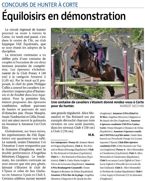 Articles Corse Matin du 10 mai 2023 Articles Corse Matin du 10 mai 2023