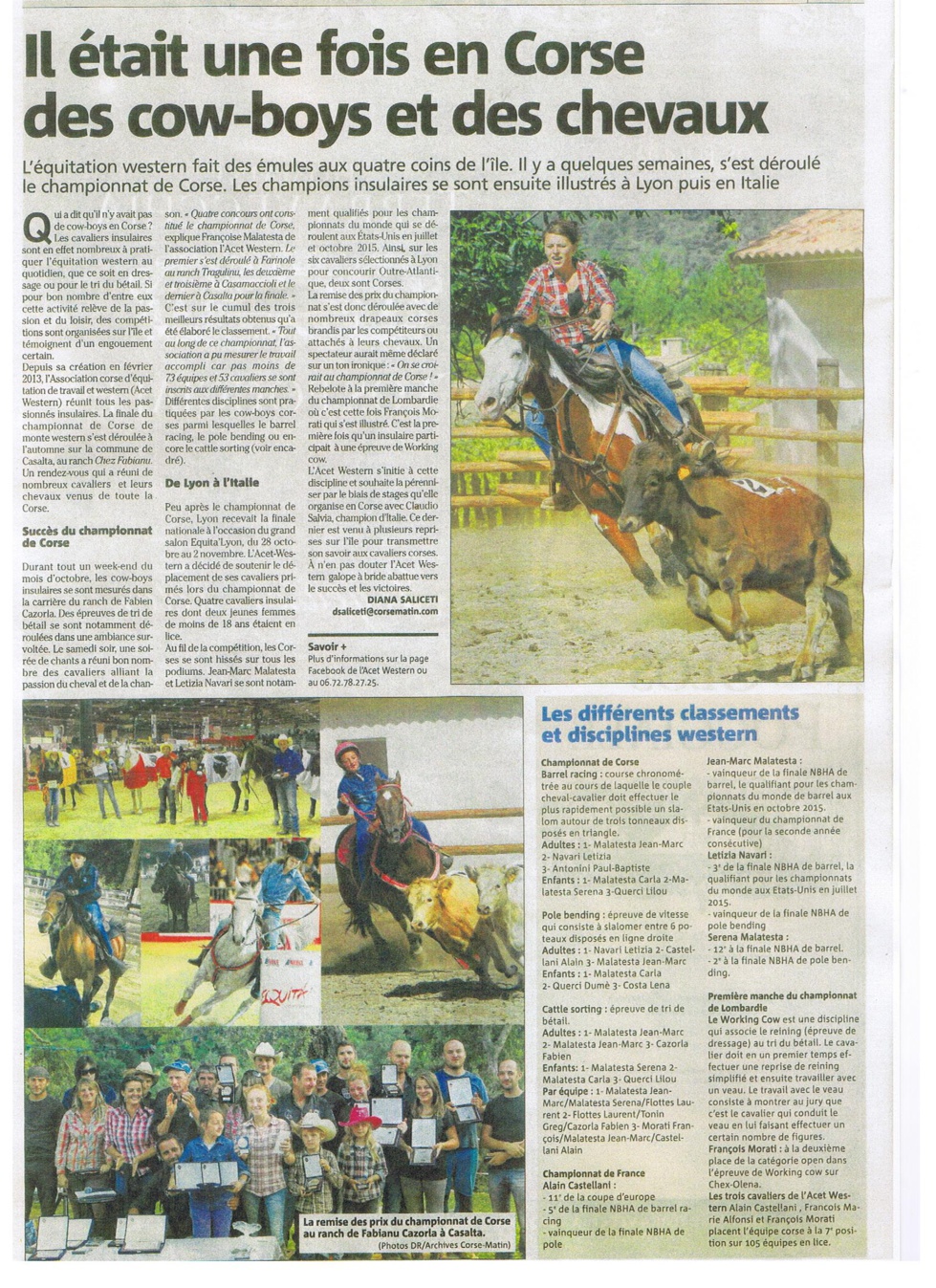 L'Equitation Western fait parler d'elle L'Equitation Western fait parler d'elle