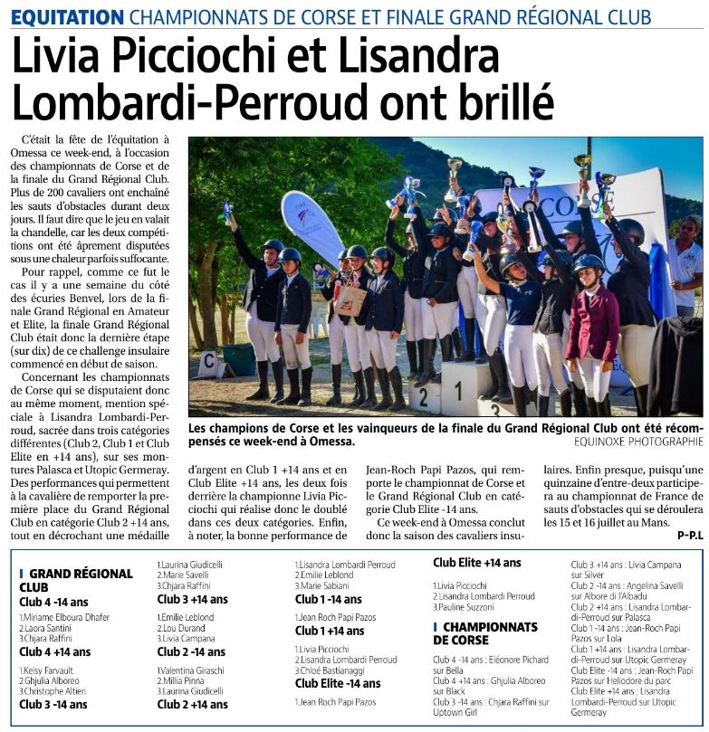 Article Corse Matin du 28 juin 2023 Article Corse Matin du 28 juin 2023