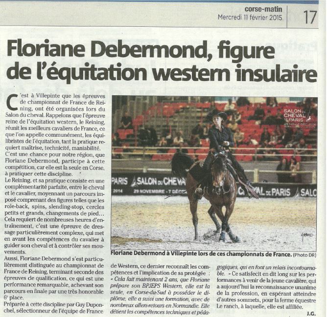 Floriane Debermond, figure de l'équitation western insulaire