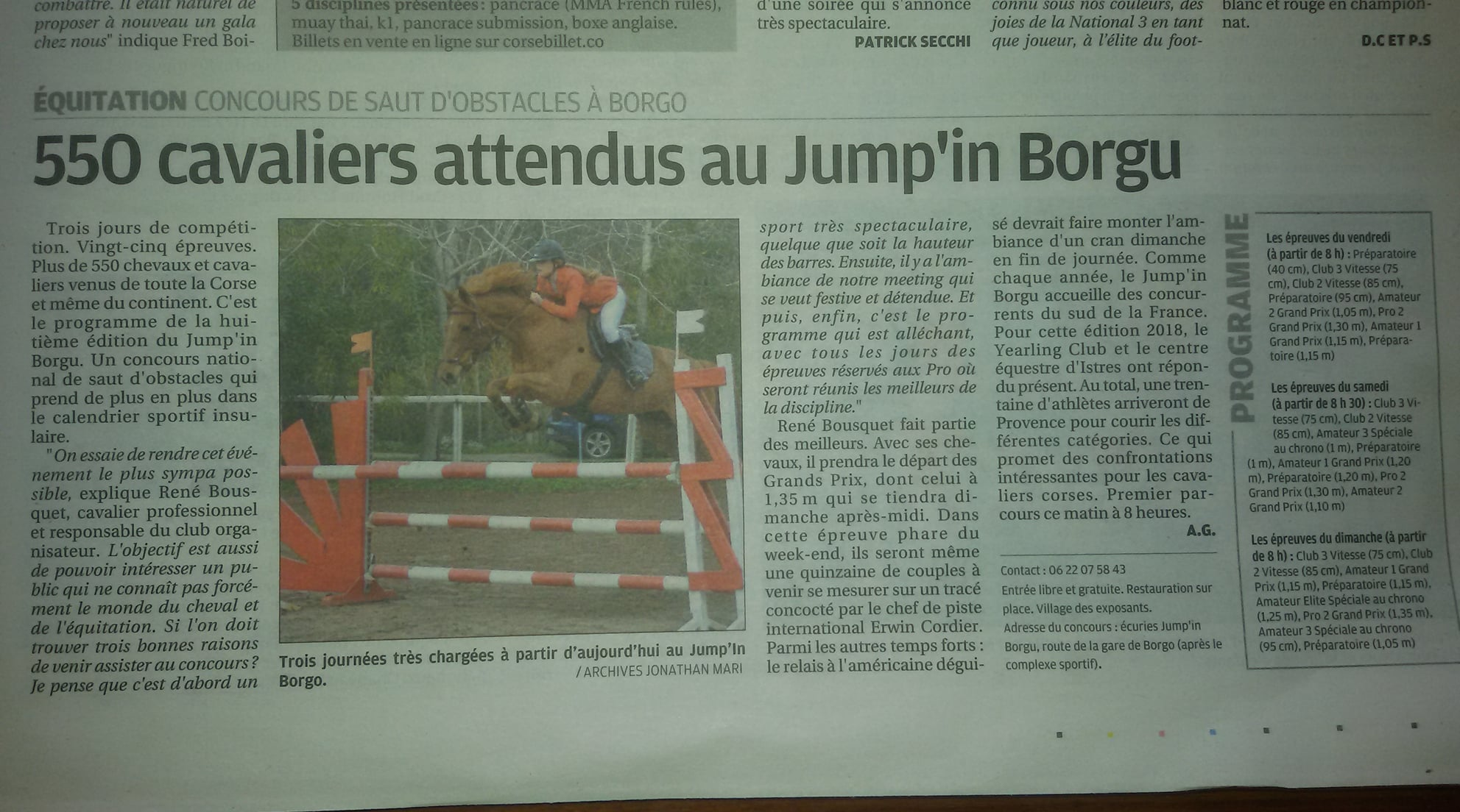 CSO des 1, 2 et 3 juin 2018 - Jump'in Borgo