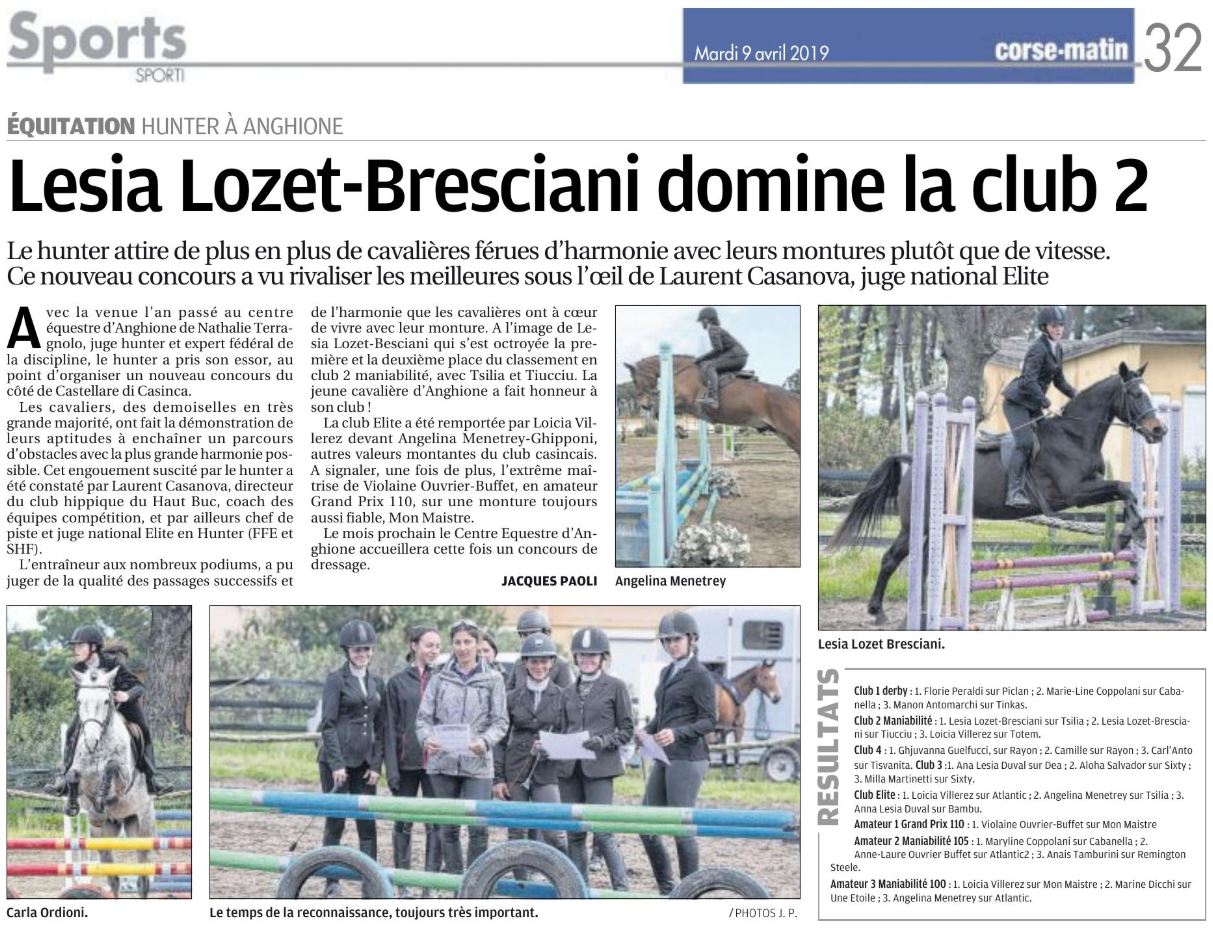 Concours Hunter - 6 et 7 avril 2019 - Folelli