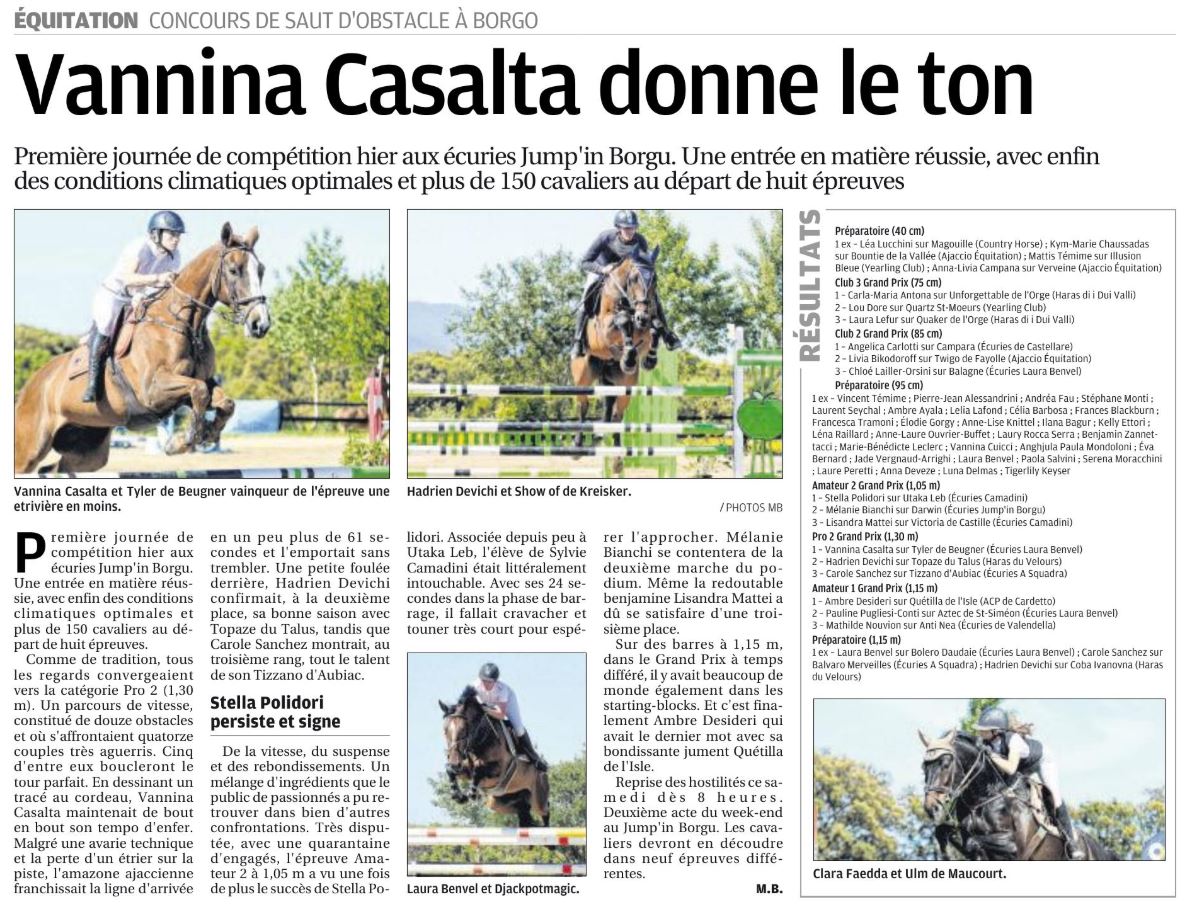 Concours CSO Ama/Pro - 31 mai au 2 juin 2019 - Jump'in Borgo