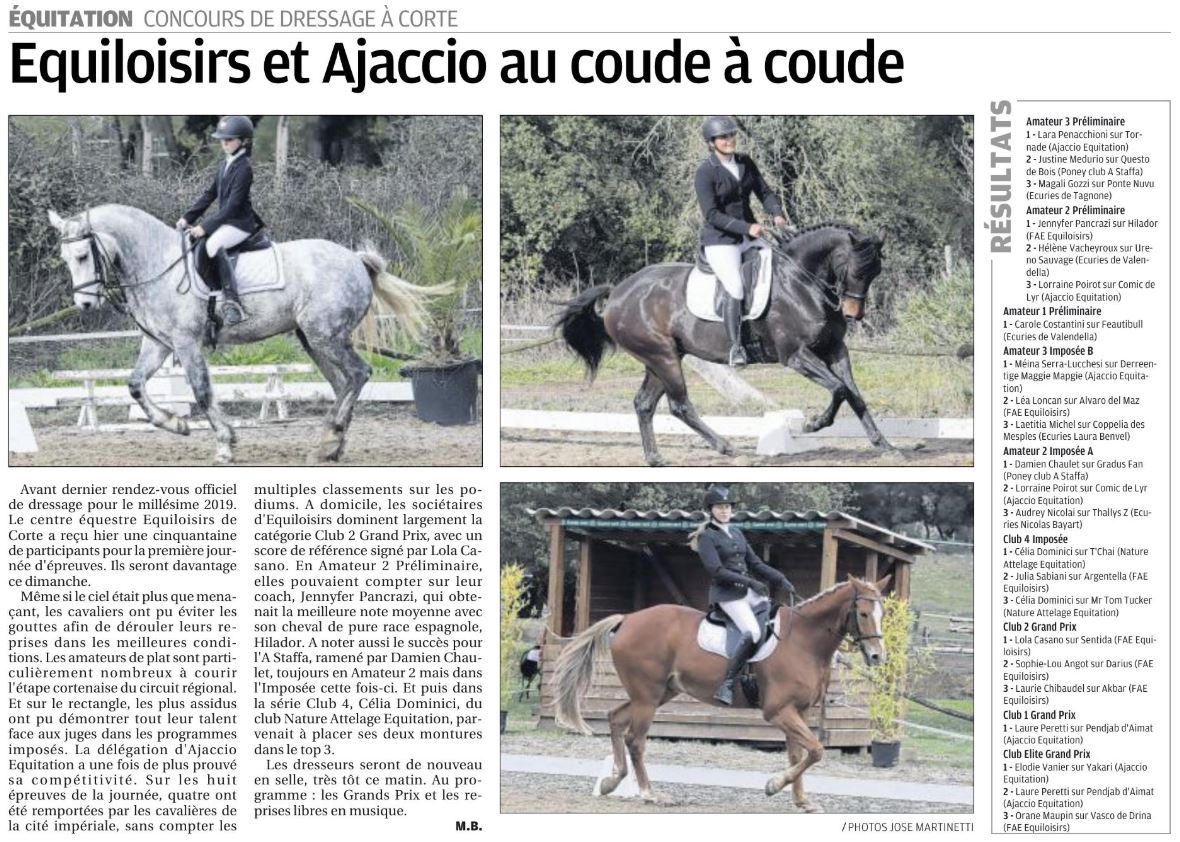 Concours Dressage - 9 et 10 novembre 2019 - Equiloisirs FAE