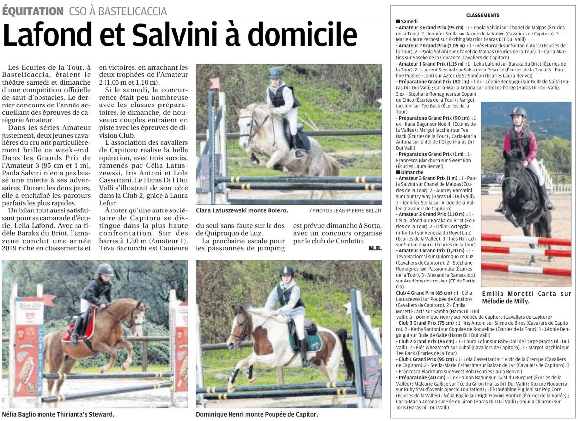 CSO - 16 et 17 novembre 2019 - écuries de la Tour - Bastelicaccia