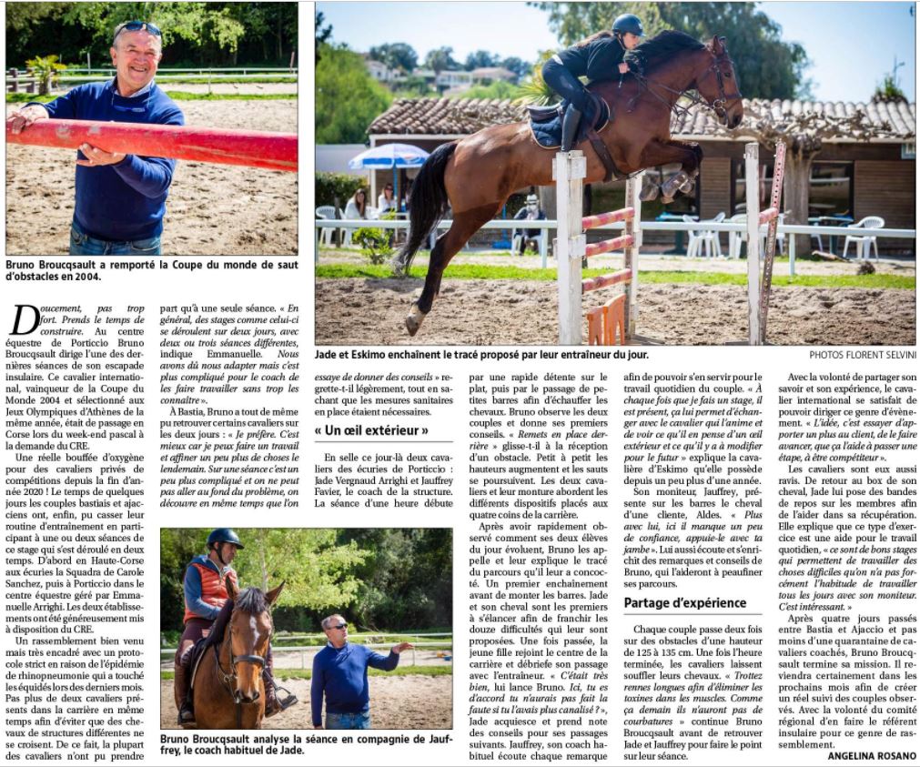 Article Corse Matin du 08 avril 2021
