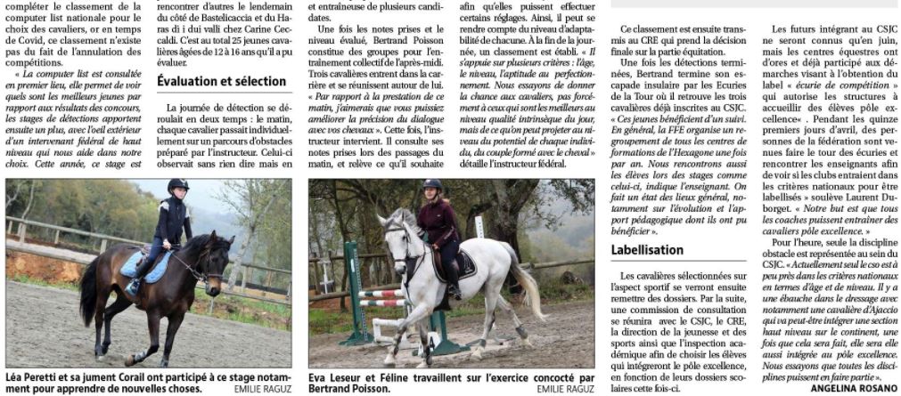 Article Corse Matin du 04 mai 2021
