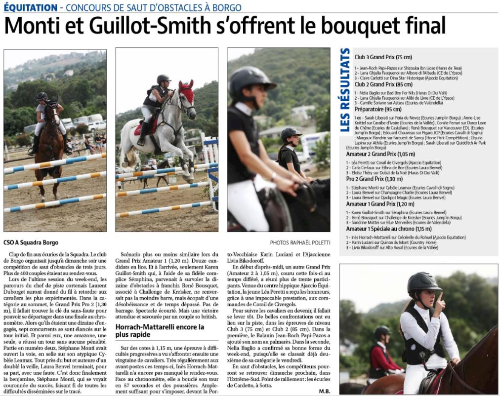 Article Corse Matin du 23 juin 2021