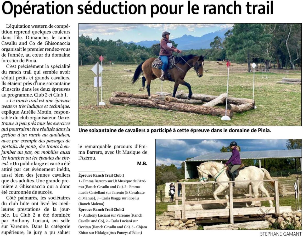 Article Corse Matin du 2 mars 2022