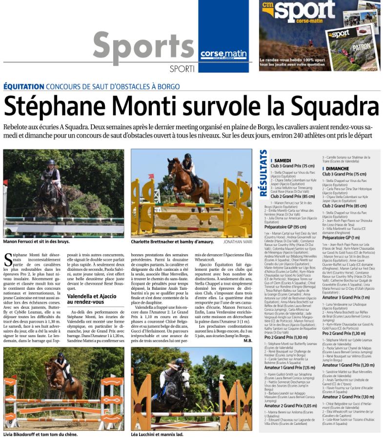Article Corse Matin du 24 mai 2022