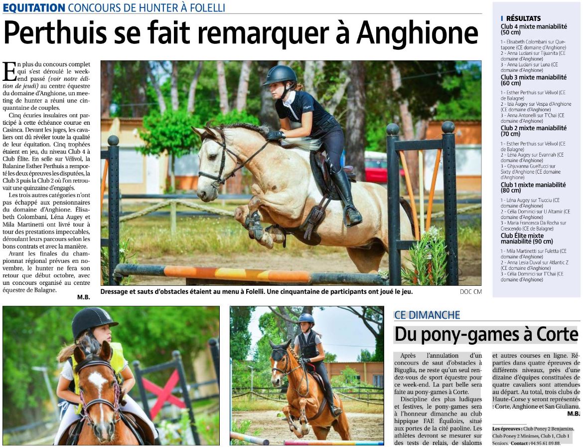 Article Corse Matin du 10 juin 2022