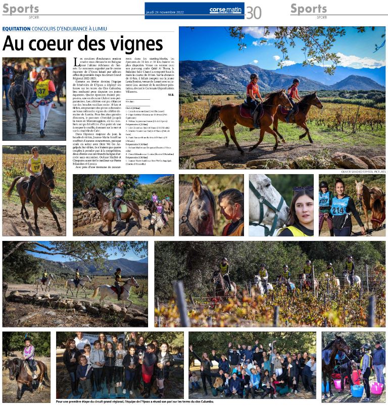 Articles Corse Matin du 24 novembre 2022