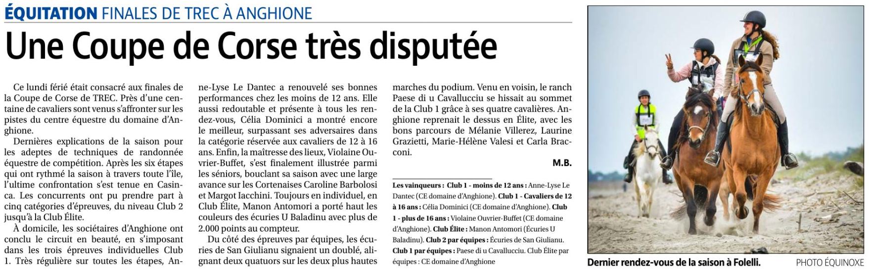 Articles Corse Matin du 10 mai 2023