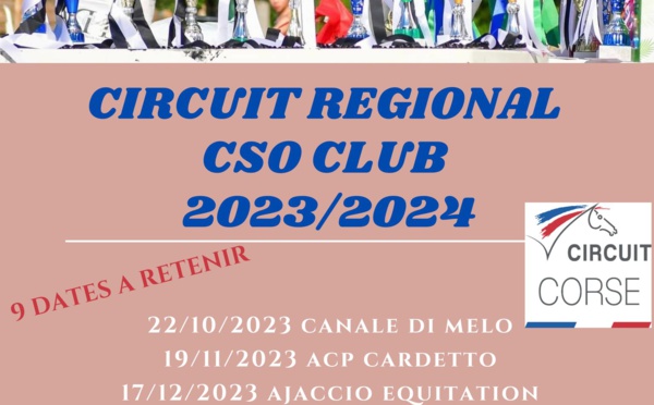 Calendrier   Comité Régional d'Equitation Corse